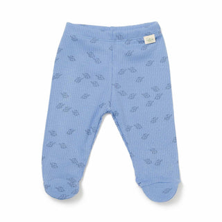 BabyCosy Leggings Ribbed Elephant Modal & Organic Cotton Leggings 2-Pack in Ecru Blue