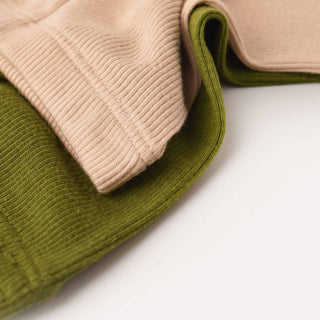 BabyCosy Leggings Ribbed Organic Cotton & Modal Leggings 2-Pack in Green Beige