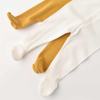 BabyCosy Leggings Ribbed Organic Cotton & Modal Leggings 2-Pack in Yellow Ecru