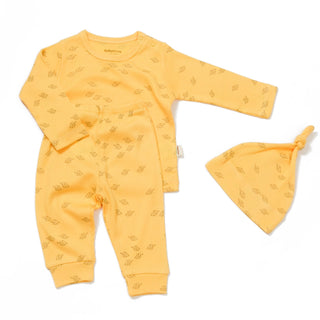 BabyCosy Outfit Sets 3-6 Months Ribbed Elephant Modal & Organic Cotton Outfit Set 3-Piece in Yellow