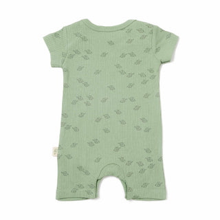 BabyCosy Rompers Ribbed Elephant Modal & Organic Cotton Romper 2-Pack in Yellow Green