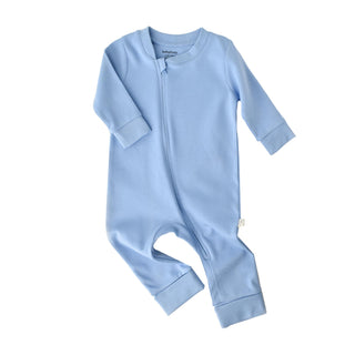 BabyCosy Sleepsuits 3-6 Months Shades GOTS Organic Cotton Zip-Up Footless Sleepsuit in Blue