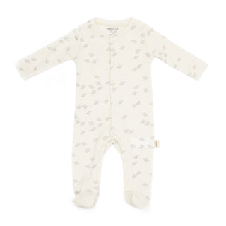 BabyCosy Sleepsuits Ribbed Elephant Modal & Organic Cotton Sleepsuit 2-Pack in Ecru Blue