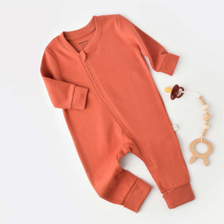 BabyCosy Sleepsuits Shades GOTS Organic Cotton Zip-Up Footless Sleepsuit in Orange