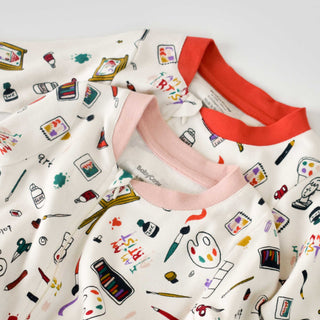 BabyCosy Sleepsuits Stationery GOTS Organic Cotton Zip Up Sleepsuit 2-Pack