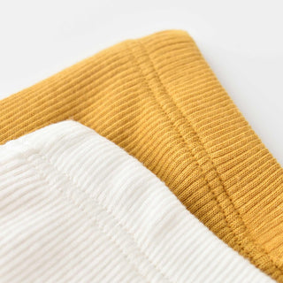 BabyCosy Trousers Ribbed Organic Cotton & Modal Trousers 2-Pack in Yellow Ecru