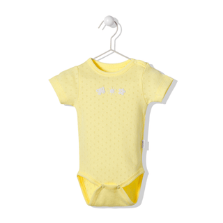 Bebetto Bodysuits 0-3 Months / Yellow Sun & Friends Embroidered Openwork Baby Girl Bodysuit