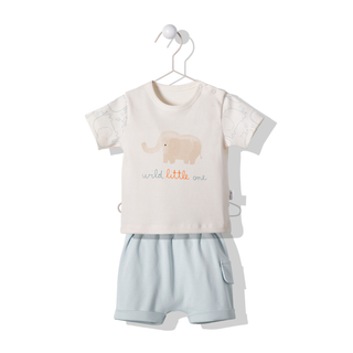 Bebetto Outfit Sets 3-6 Months Wilderness Elephant Outfit Set in Blue