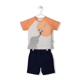 Bebetto Outfit Sets 6-9 Months Just Fun 2 Piece Jersey T-Shirts & Shorts Set in Blue