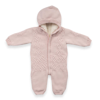 Bebetto Pramsuits 3-6 Months / Pink Bebetto Knit Wool Zip Up Baby Pramsuit