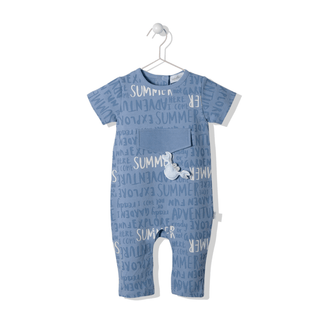 Bebetto Rompers 3-6 Months Summer Boy Printed Romper in Blue