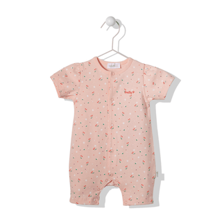 Bebetto Rompers 6-9 Months / Salmon Fruity Baby Girl Jersey Romper