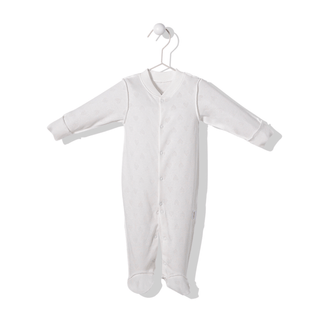 Bebetto Sleepsuits 0-1 Months Pastel Minis Outside Seams Hearts Openwork Sleepsuit in Ecru