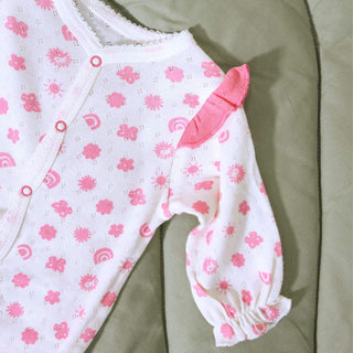 Bebetto Sleepsuits Sun & Friends Embroidered Openwork Baby Girl Sleepsuit in Pink