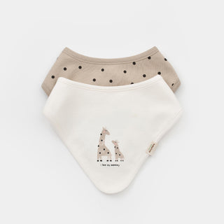 BabyCosy Bibs One Size / Ecru Giraffe GOTS Organic Cotton Baby Bib 2-Pack
