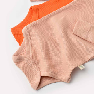 BabyCosy Bodysuits Ribbed Envelope Neckline Long Sleeve Bodysuit 2-Pack