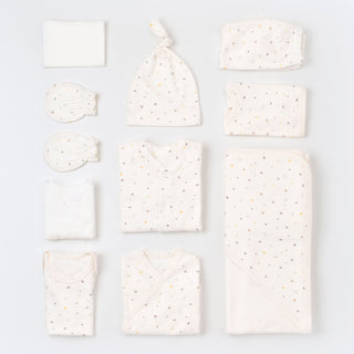 BabyCosy Gifts 0-3 Months / Ecru Shades GOTS Organic Cotton 10-Piece Newborn Set