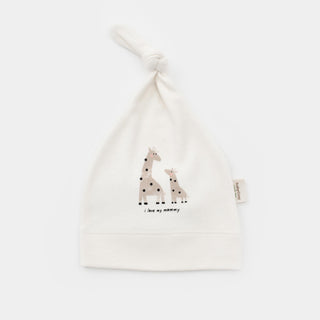 BabyCosy Hats 0-6 Months / Ecru Giraffe GOTS Organic Cotton Baby Hat 2-Pack