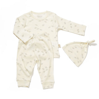 BabyCosy Outfit Sets 3-6 Months Ribbed Elephant Modal & Organic Cotton Outfit Set 3-Piece in Ecru