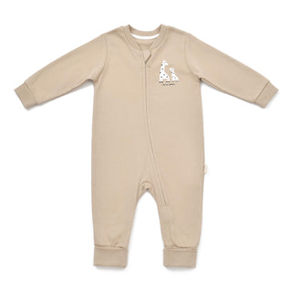 BabyCosy Sleepsuits 3-6 Months / Beige Giraffe GOTS Organic Cotton Zip Up Footless Sleepsuit