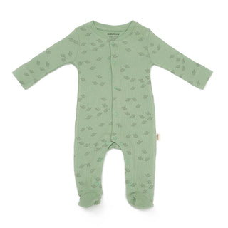 BabyCosy Sleepsuits Ribbed Elephant Modal & Organic Cotton Sleepsuit 2-Pack in Yellow Green