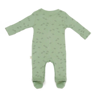 BabyCosy Sleepsuits Ribbed Elephant Modal & Organic Cotton Sleepsuit 2-Pack in Yellow Green