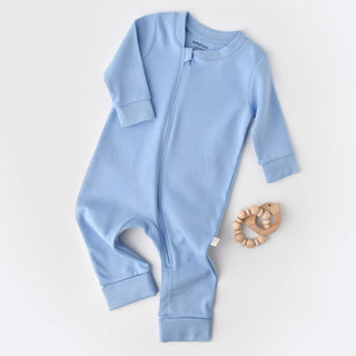 BabyCosy Sleepsuits Shades GOTS Organic Cotton Zip-Up Footless Sleepsuit in Blue
