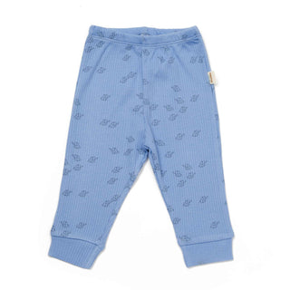 BabyCosy Trousers Ribbed Elephant Modal & Organic Cotton Trousers 2-Pack in Ecru Blue