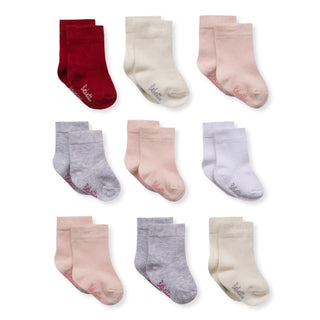 Bebetto Accessories 0-3 Months Newborn Baby Girl Cotton Rich Socks 3 Pack Mix in Pink, Grey and Ecru