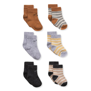 Bebetto Accessories Baby Cotton Rich Stripe Socks (0-3 Yrs) 2 Pack Mix in Brown