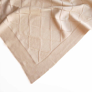 Bebetto Blankets 90 x 90 cm Bebetto Knit Cotton Blanket in Beige
