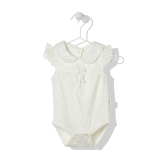 Bebetto Bodysuits 0-3 Months / Ecru Authentic Baby Embroidered Baby Bodysuit with Collar
