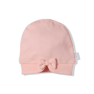 Bebetto Hats 0-6 Months / Salmon Jolly Good Cotton Baby Girl Hat with Bow