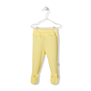Bebetto Leggings 0-1 Months / Yellow Sun & Friends Embroidered Openwork Baby Girl Leggings