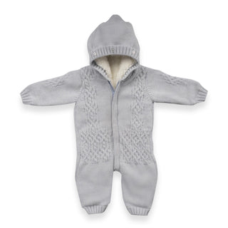 Bebetto Pramsuits 3-6 Months Bebetto Knit Wool Zip Up Baby Pramsuit in Blue