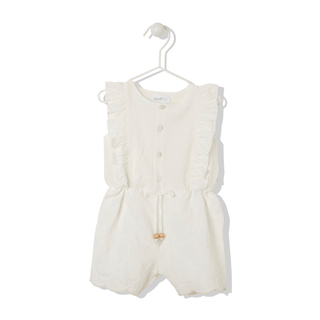 Bebetto Rompers 6-9 Months / Ecru Pastel Minis Baby Girl Romper with Frills