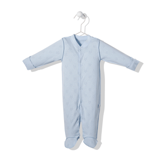 Bebetto Sleepsuits 0-1 Months Pastel Minis Outside Seams Stars Openwork Sleepsuit in Blue