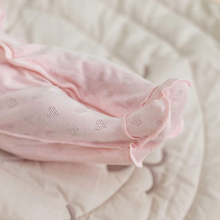 Bebetto Sleepsuits Pastel Minis Outside Seams Hearts Openwork Sleepsuit in Ecru