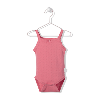 Bebetto Vests 0-3 Months Sun & Friends Embroidered Openwork Baby Girl Vest in Pink